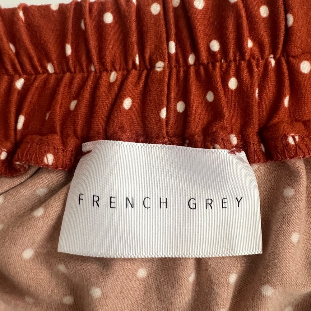 French Grey Rust Polka Dot Skater Skirt - Picture 2 of 2